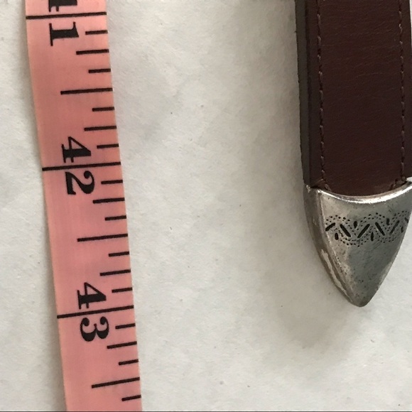 BRIGHTON Concho Leather Belt Western Brown Silver - Picture 13 of 15